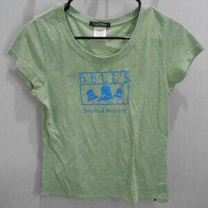 Bell's Brewery Ladies Recycled Soda Bottle Green Short Sleeve T-Shirt Size-Lg
